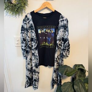Custom Backstreet Boys Graphic Tee with Tie-Dye Sleeves